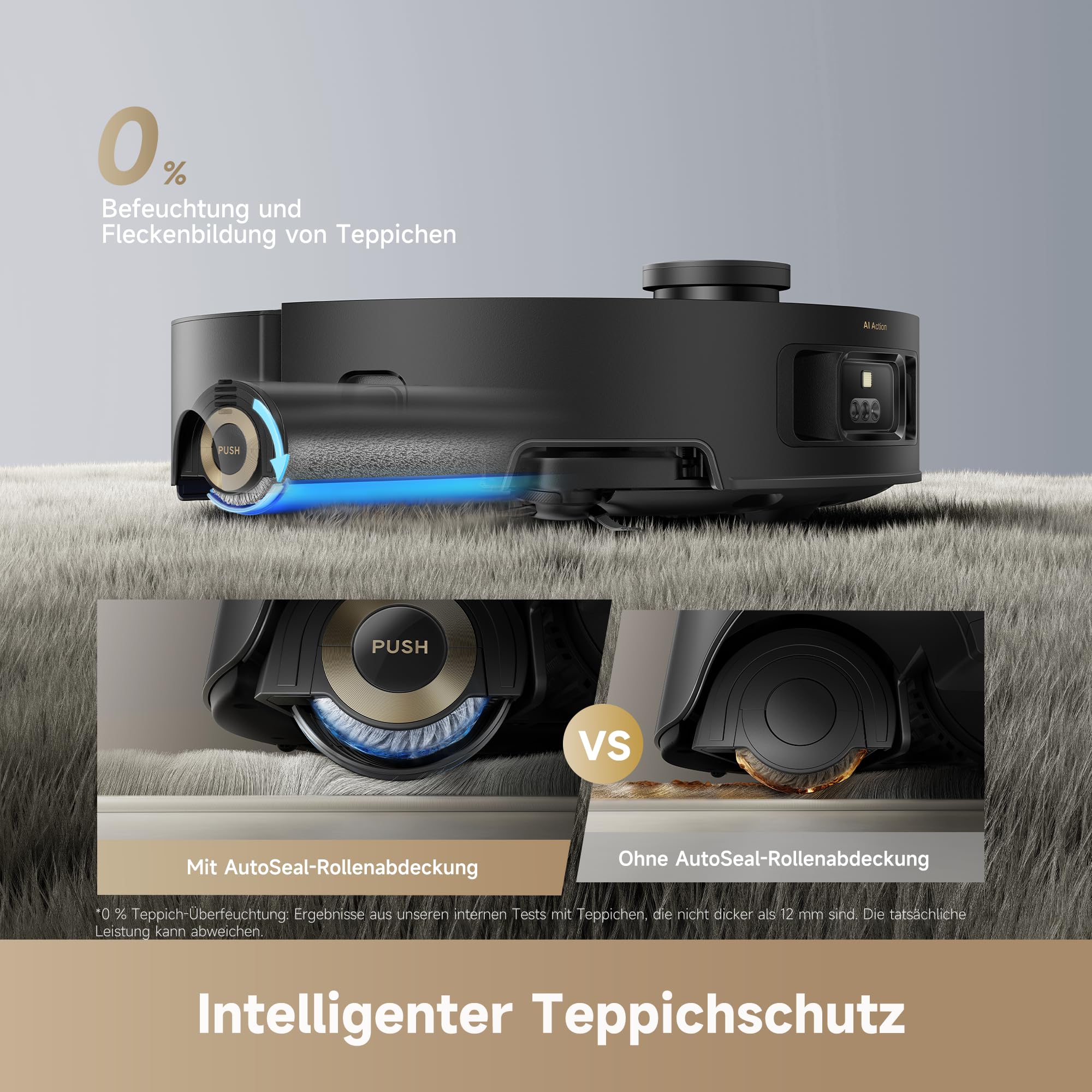 dreame Aqua10 Roller-Saugroboter mit AquaRoll-Wischer, Teppichschutz-Rollenabdeckung, 6 cm Hindernisüberwindung, automatischer Leerung, Selbstreinigung, Saugkraft von 30.000 Pa 3