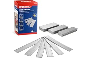 WORKPRO 18 Gauge Brad Nails, 2'',1-1/2'',1-1/4'', 3/4'' 6000 Count Universal Brad Nails for Pneumatic, Electric Brad Nailer