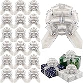 WILLBOND 20 Pieces 6 Inch Pull Bows Gift Wrapping Ribbon Pull Bows for Valentine Wedding Baskets Christmas Multicolor Wrap Accessory for Gift Present Holiday Decor(Silver)