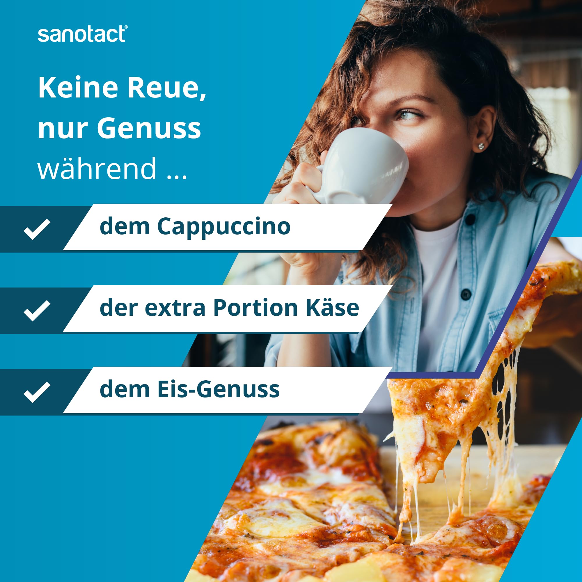 sanotact Laktase Sticks 10.000 – 30 Sticks – 3-in-1 Laktase Pulver zur Unterstützung bei Laktoseintoleranz – Sofortwirkung – ohne Aroma – direkt, im Getränk oder Essen einnehmbar 2
