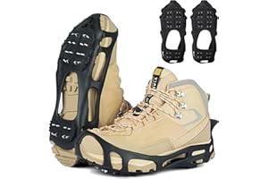 OROOTL Ice Cleats Snow Crampons for Shoes and Boots Women Men Snow Traction Cleats for Walking on Snow and Ice Anti Slip Ice Snow Grippers Footwear Overshoe Traction System for Hiking Fishing Walking