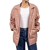 Jild Oversized Leather Jacket Women - Lambskin Leather Fall Jacket for Womens Fashion Plus Size Outfits