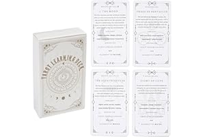 GINCEVHY 78 Clear Text Pattern Tarot Cards, Classic Tarot Learning Deck Fortune Telling Game with Meanings on Them for Beginner