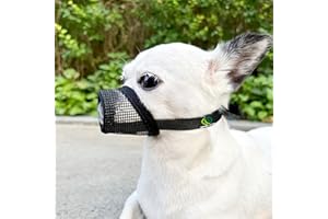MOIILAVIN Dog Muzzle,Soft Mesh Muzzle for Barking Grooming Biting Chewing for Small Medium Breeds, Barkless Mesh Muzzle Stop Puppy Eating Poop&Rocks XXS XS S (Black, XS)