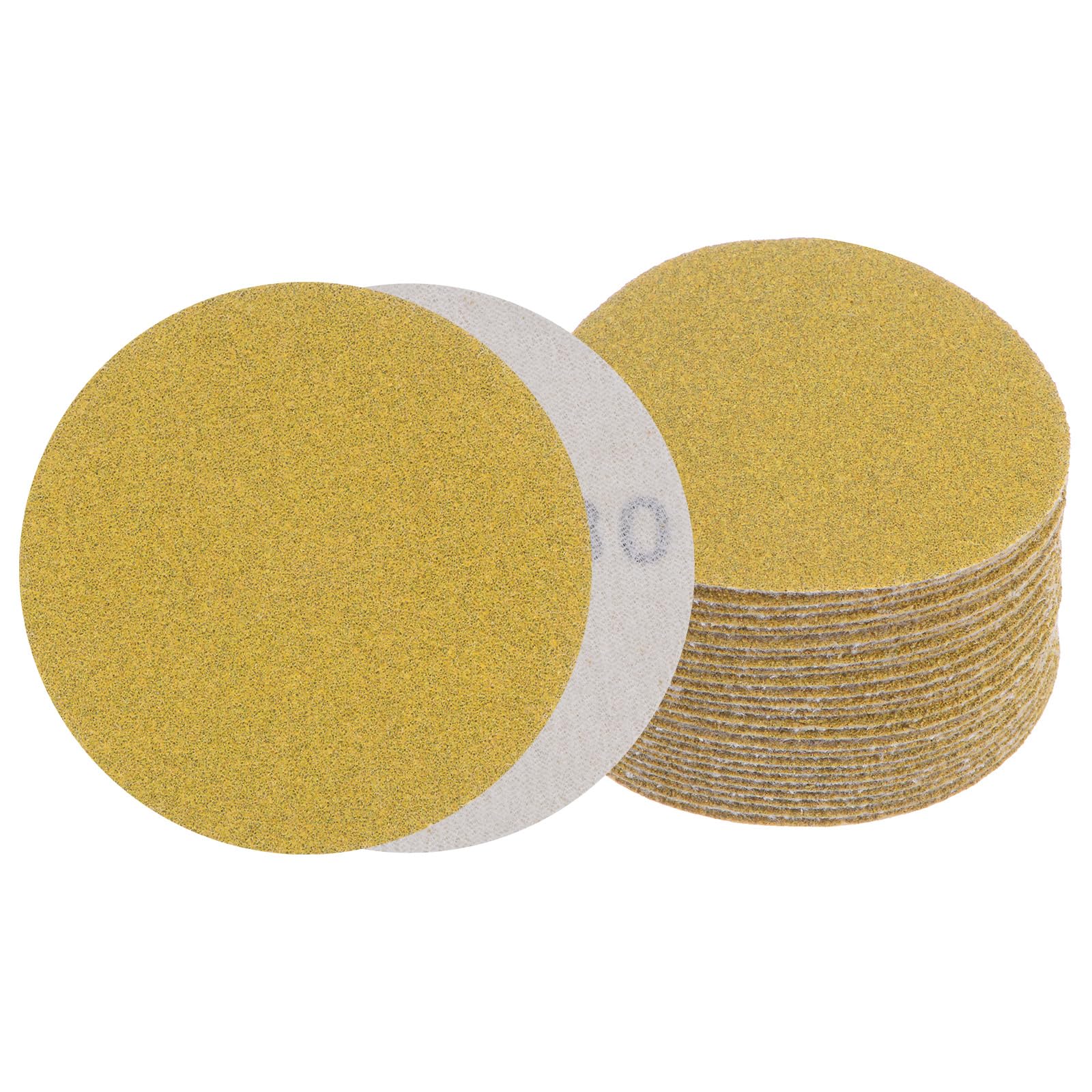 Kozelo 25pcs No Hole Sanding Discs- [ 3 Inch 80 Grit ] Round Hook and Loop Grip Sanding Pads Sheet Sandpaper for Automotive Woodworking Metal Polishing Use| Gold, Aluminum Oxide