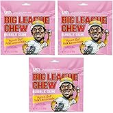 Big League Chew Pink Lemonade - Chewing Bubble Gum Pack of 3, 2.12 oz | Pink Lemonade Bubble Gum for Baseball Treats - Baseball Chewing Gum for Kids, Party Favors &amp; More - Softball Candy