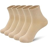 SERISIMPLE Women's Bamboo Viscose Above Ankle Thin Socks Quarter Mesh Design Breathable Anti-Odor Summer Socks 5 Pairs