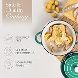 Nuovva Enamelled Cast Iron Dutch Oven Pot 3.1 Qt 22cm Green view 4