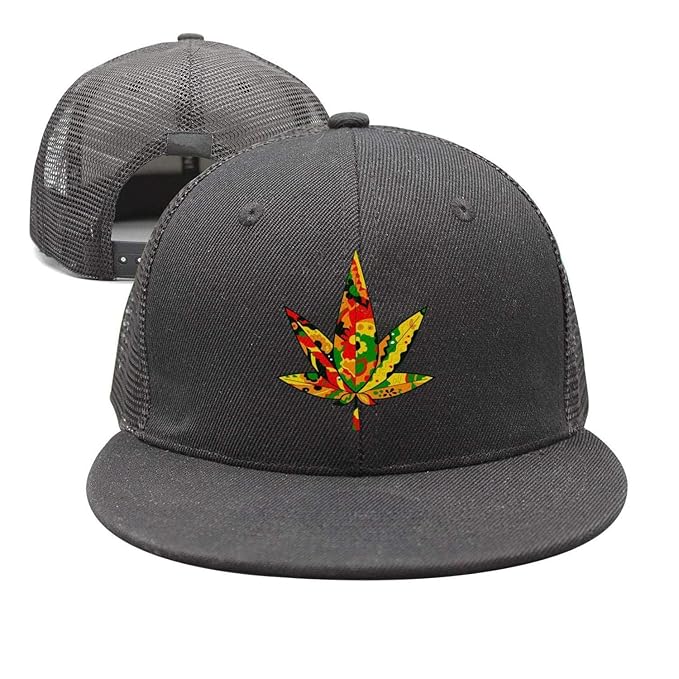 black flat peak hat