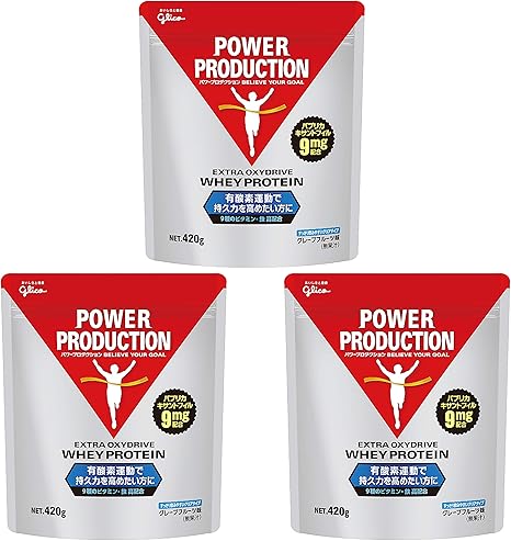 Amazon 賞味期限 19年12月末 グリコ パワープロダクション エキストラ オキシドライブプロテイン グレープフルーツ味 4g 3個 使用目安 約42食分 パワープロダクション ホエイプロテイン