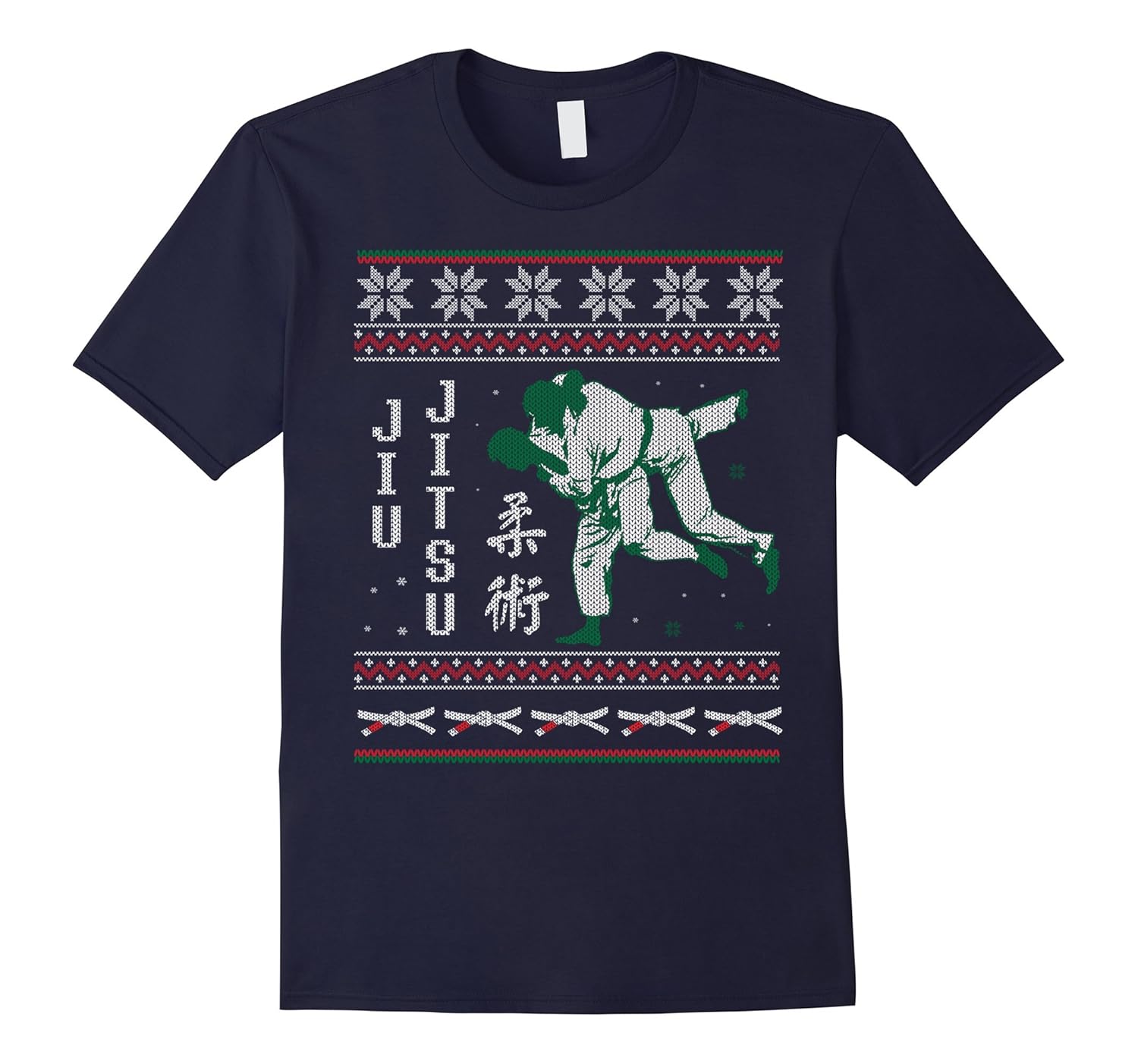 Jiu Jitsu Bjj Ugly Christmas Sweater Style Design T-Shirt-ANZ