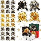 Poen 48 Pcs 6 Inch Large Christmas Pull Bows Gift Wrap Bows and Ribbon Gifts Bow Crafts Matte Bow for Wrapping Boxes or Gift Baskets Xmas Wedding Valentine Party Decorations