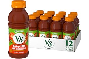 V8 Spicy Hot Vegetable Juice 12 Ounce (12 Bottles)