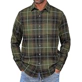 COOFANDY Mens Flannel Shirts Long Sleeve Button Down Shirt with Pocket Casual Shirts Work Shirts for Men