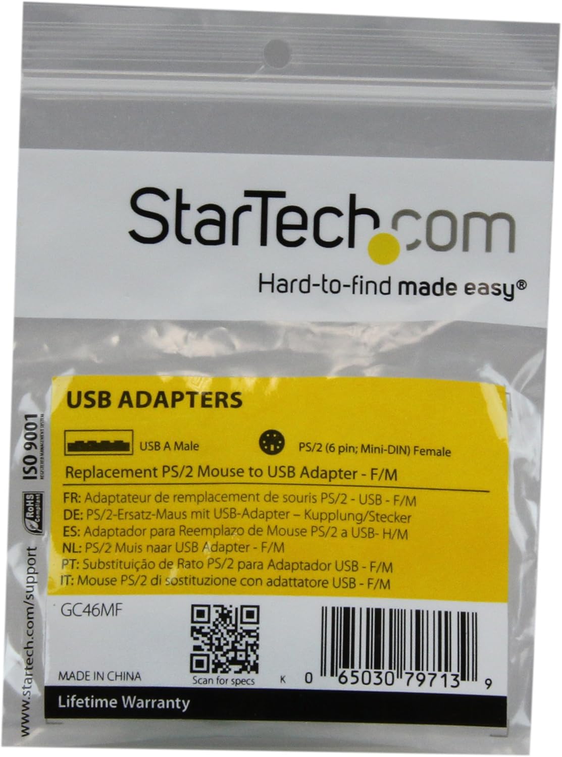 StarTech.com GC46MF Replacement PS/2 Mouse to USB Adapter F/M, Use with PS/2 and USB Capable Mouse Only, green - Image 4