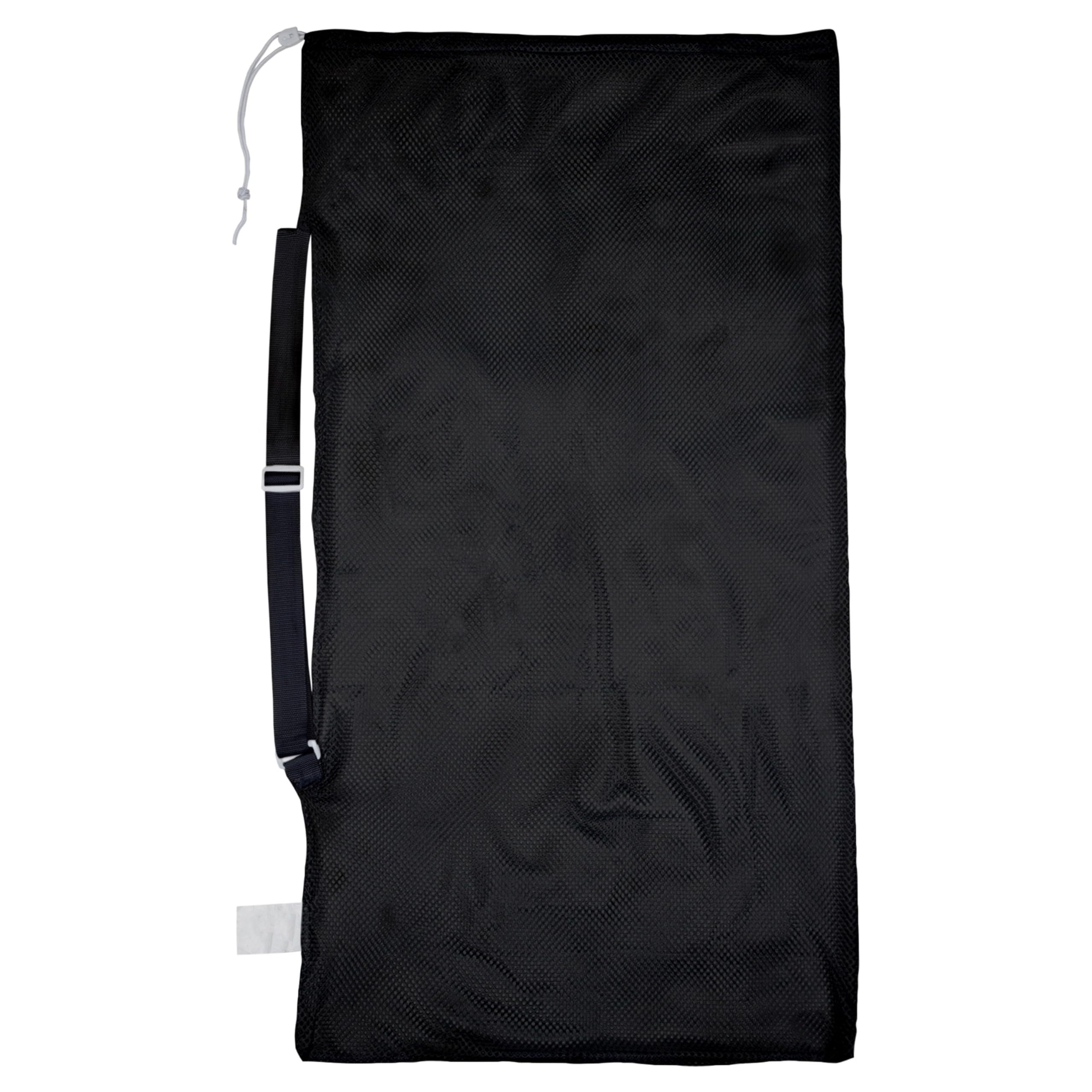 Photo 1 of Champion Sports Mesh Sports Equipment Bag- Black, 24" x 48"- Multipurpose, Nylon Drawstrong Bag w/ Shoulder Strap, Lock and ID Tag, for Sports Equipment, Balls, Swimming Gear - Breathable Stuff Sack