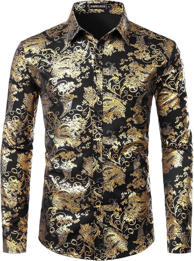 Parklees - Camisa de vestir para hombre, diseño de cachemira, color