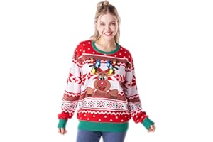 Giggling Getup Ugly Christmas Sweater, LED Ugly Christmas Sweater with Light, Holiday Pullover for Women Men Kids 2025
