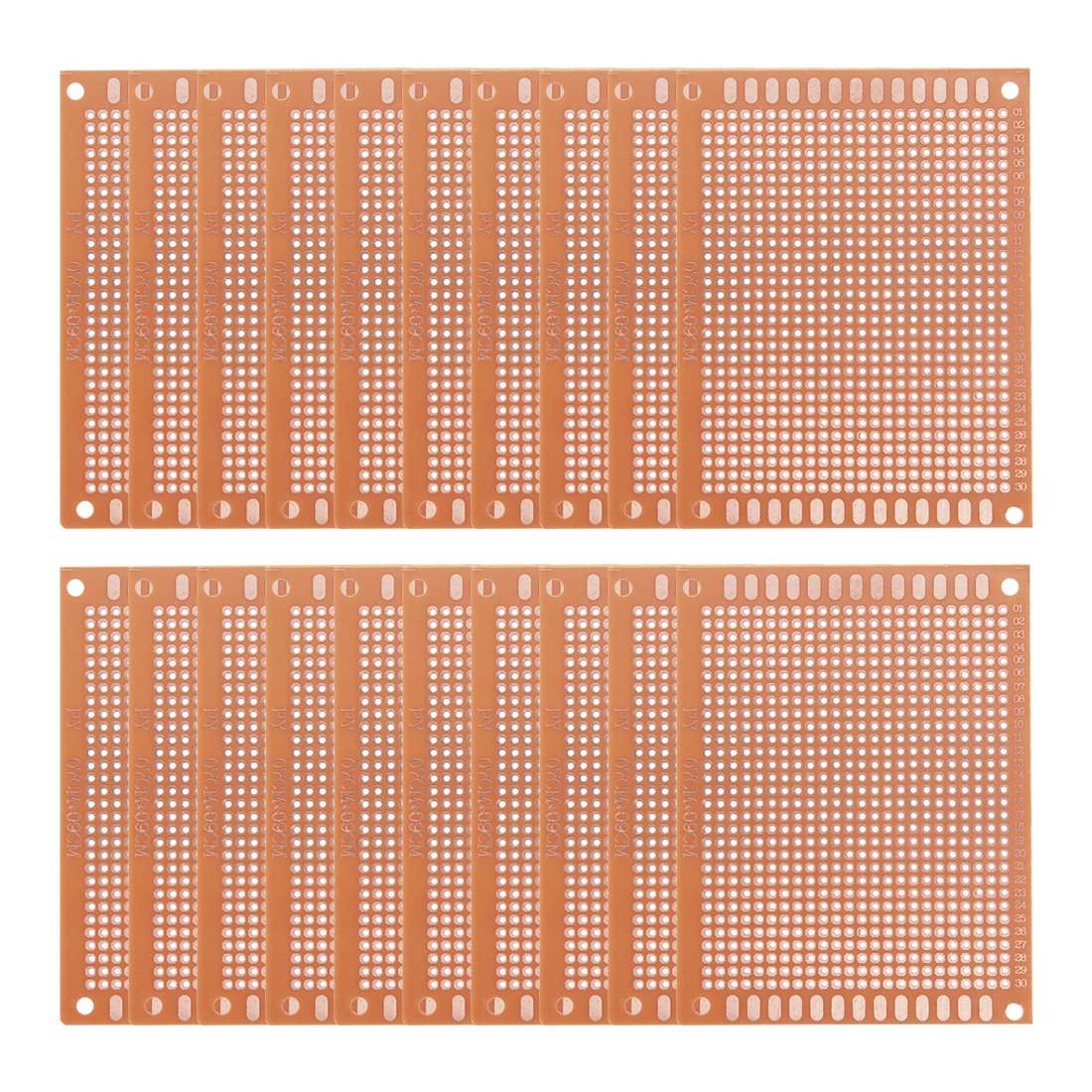 Sourcingmap 7x9cm Single Sided Universal Paper Printed Circuit Board for DIY Soldering Brown 20pcs