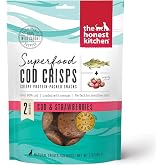 The Honest Kitchen Superfood Cod Crisps Dog Treats, Human Grade Limited Ingredient Treats with Wild Caught Cod &amp; Strawberries, High Protein Crunchy Dog Treats for Medium &amp; Large Dogs, 3 oz