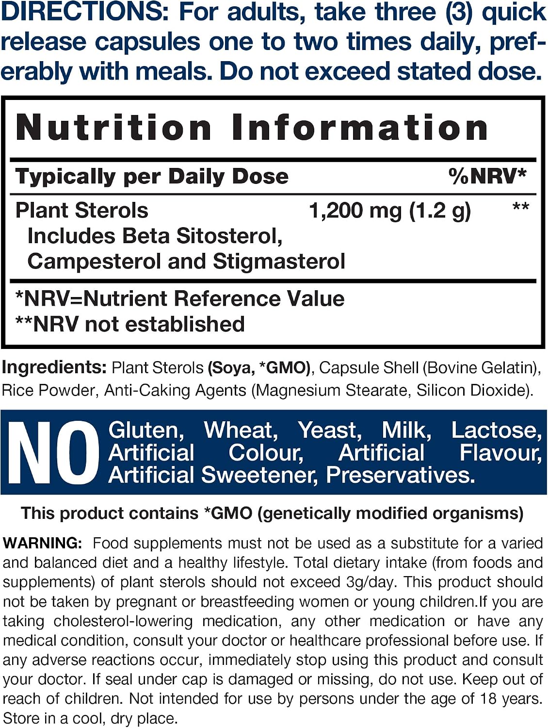Plant Sterols High Strength 1200mg, 120 count (Pack of 1) - Image 4