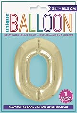 Unique Gold Number 0 Foil Balloons 86cm One Piece Birthday Party Decor view 2