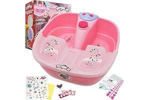 Miraculous Ladybug - Marinette's Foot Spa Set for Kids with Real Bubbles Massage and Relaxing Music with DIY Manicure and Pedicure Set with Foot Care Kit (Wyncor)