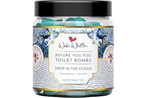 Wabi Whiffs Fizzing Toilet Bombs – Drop in The Ocean | Natural Bathroom Deodorizer | Odor Eliminator Tablets for Freshness & Cleanliness | Eco-Friendly Septic Safe Tablets | 60 Count |