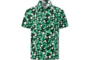 LINOCOUTON Men's Novelty Shirt Short Sleeve Golf Polo Top
