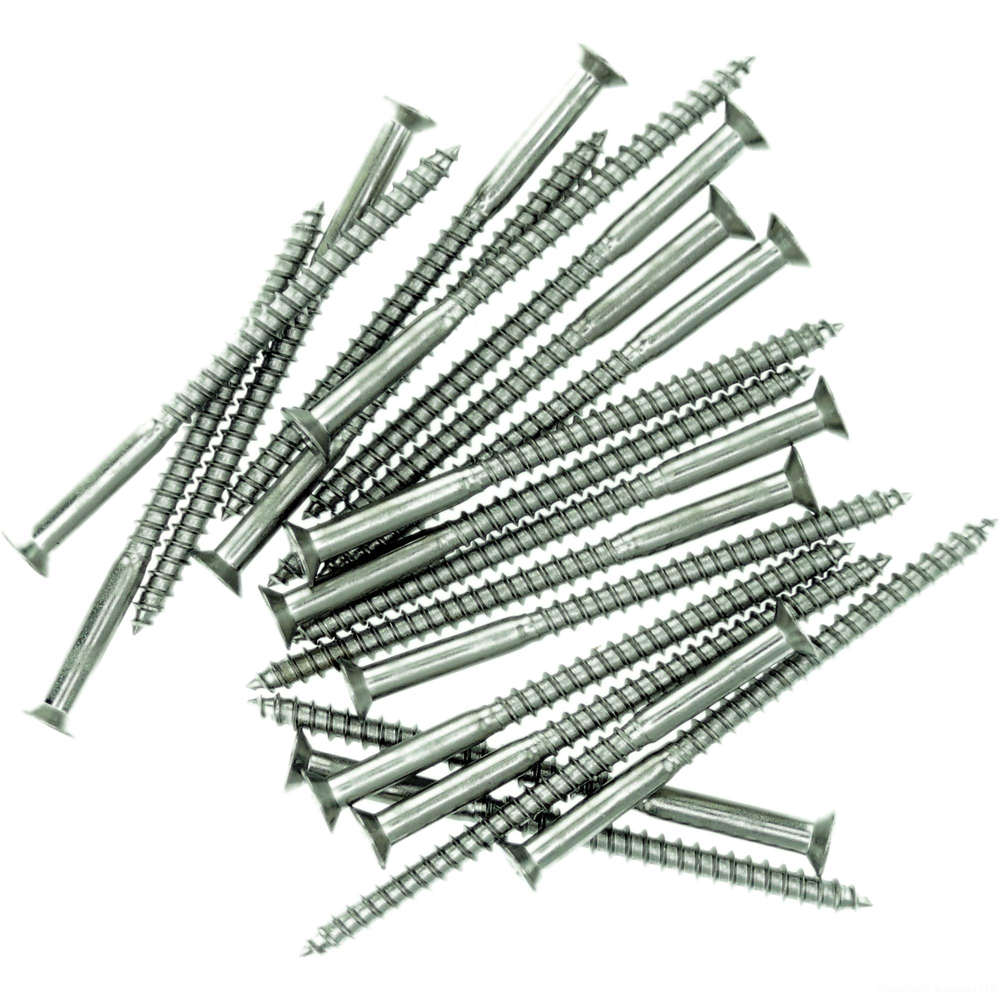 No.9 x 1.98 (4.5mm x 50mm) Pozi Countersunk Wood Screw - Stainless Steel (A2) (Pack of 20)