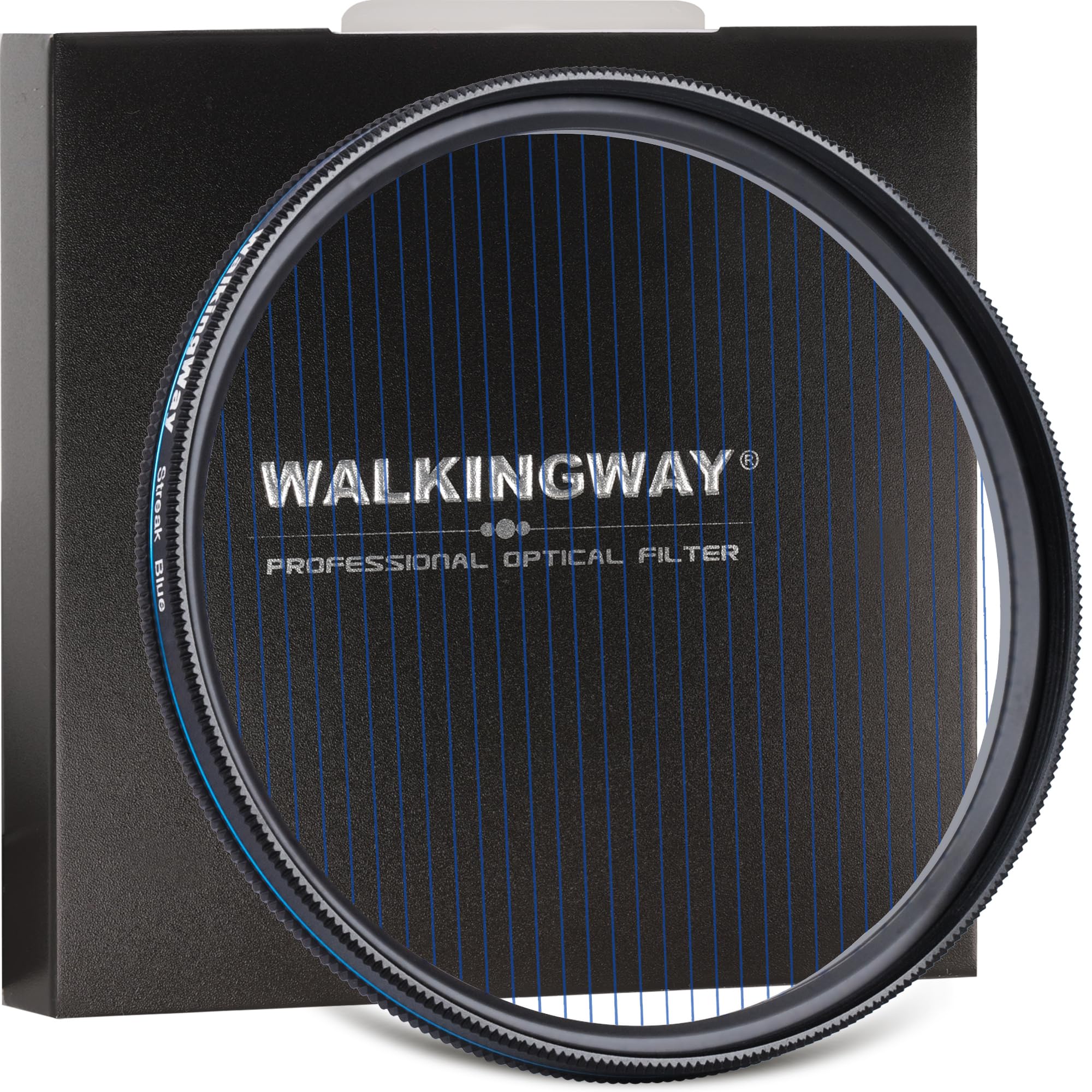 Walking Way 58MM Variable Blue Streak Filter - Rotatable Anamorphic Flare-Like Effect Camera Lens Filter - Horizontal Light Flare Effect Filter for Film and Video Maker