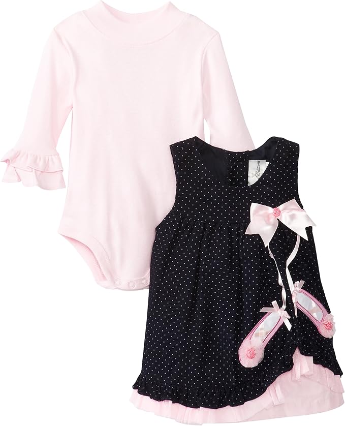 Rare Editions Baby Girls' Jumper, Navy/Pink, 12 Months