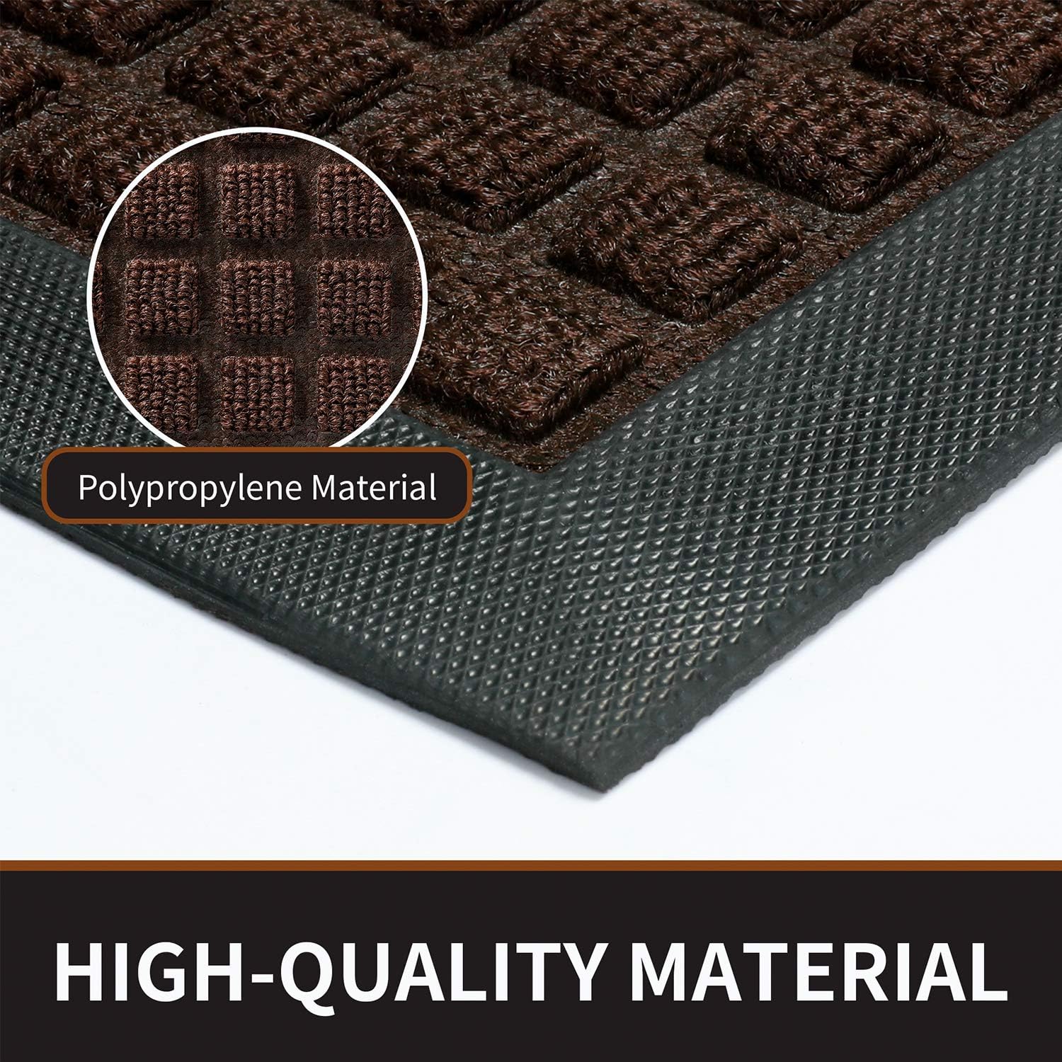 BCLBUSTE Door Mat Entryway Rug,Heavy-Duty Non-Slip Front Door Mat,Low-Profile Dirt-Absorbing Outdoor Doormats,Easy Clean and Waterproof - 29"x17.5",Red Brown: Kitchen & Dining