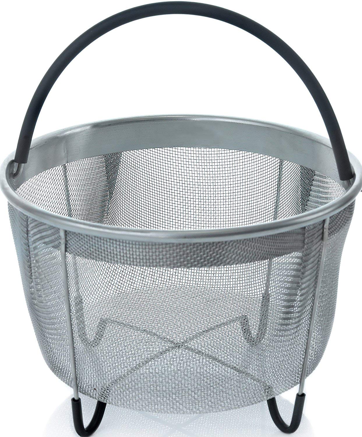 6 Litre Stainless Steel Steamer Basket with Handle for Instant Pot Accessories Compatible with Most Pressure Cookers for Steaming Vegetables, Eggs