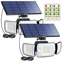 intelamp Solar Flood Lights Outdoor Waterproof, 2
