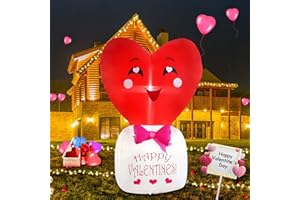 Valentines Day Inflatable Yard Decorations, SHDEJTG 4 Ft Light up Love Heart Blow up Outdoor Decor for Garden Indoor Lawn Wedding Party Valentines Gifts