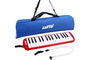 East top 32-Key Melodica, Professional Mouth Melodica Keyboard Organ Melodica Instrument for Adults, Students and Kids, As a gift, Set-Red