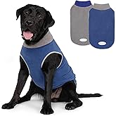 cyeollo 2 Pack Dog Sweater Fleece Vest Pullover Sweatshirt Dog Jacket Reflective Stretchy Lightweight Pet Clothes Cold Weather Coats for Medium Dogs Boy Navy & Grey