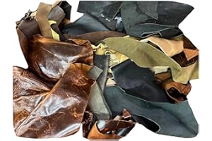 EUROPEAN LEATHER WORKS ELW 4-6 oz. (1.8-2.4mm) Thickness, 1 LB Vegetable Tanned Leather Scraps, Mixed Colors, Cowhide Remnants Full Grain Leather for Tooling, Holsters, Knife Sheath, Carving, Embossing