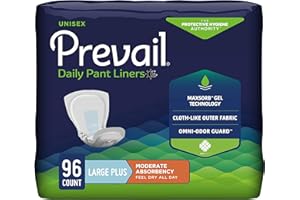 Prevail Pant Liners - LARGE PLUS Elastic Leg Gathers - 13 X 28 inches! Case of 96 Pads (165-8343)