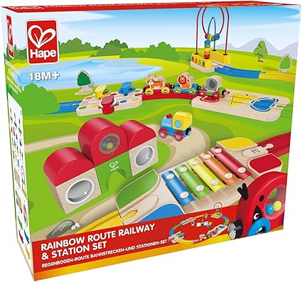hape rainbow route railway