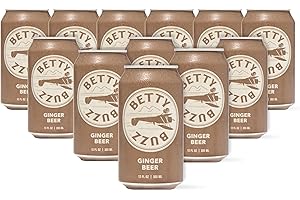 Betty Buzz Ginger Beer, Premium Sparkling Soda by Blake Lively (12 pack Cans) | Natural Flavors & Sweeteners, Only Clean Ingredients