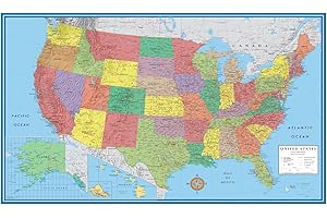 SWIFTMAPS 24x36 United States, USA Classic Elite Wall Map Mural Poster (Laminated)