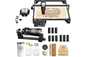 LONGER Laser Engraver Ray5 10000mW Engraver Machine DIY CNC Laser Cutter Tool for Metal Glass Wood Working Area 15.7 "x15.7" with Air Assist Rotary Roller Kit Laser