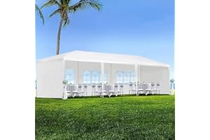 ANTSKU 10'x30' Outdoor Party Tent, Large Tents for Parties, Wedding, Graduation and Birthday, White Canopy Tent with 5 Removable Sidewalls, Outside Event Tent for Backyard, Garden and Patio