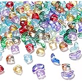PAGOW 60pcs Tulip Flower Glass Beads, Czech Coloured Glaze Translucent Bracelet Beads, Colorful Handcrafted Crystal Loose Glass Beads for Spring Summer Valentines Wedding DIY Jewelry Making