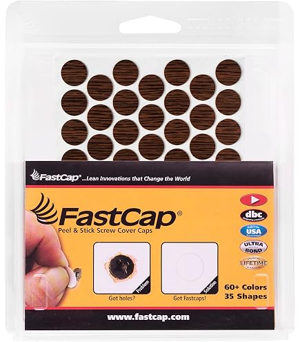 53x Fastcap 9/16" Self-Adhesive Screw Cap Covers – Imperial Walnut Finish (FC.WP.916.IW)