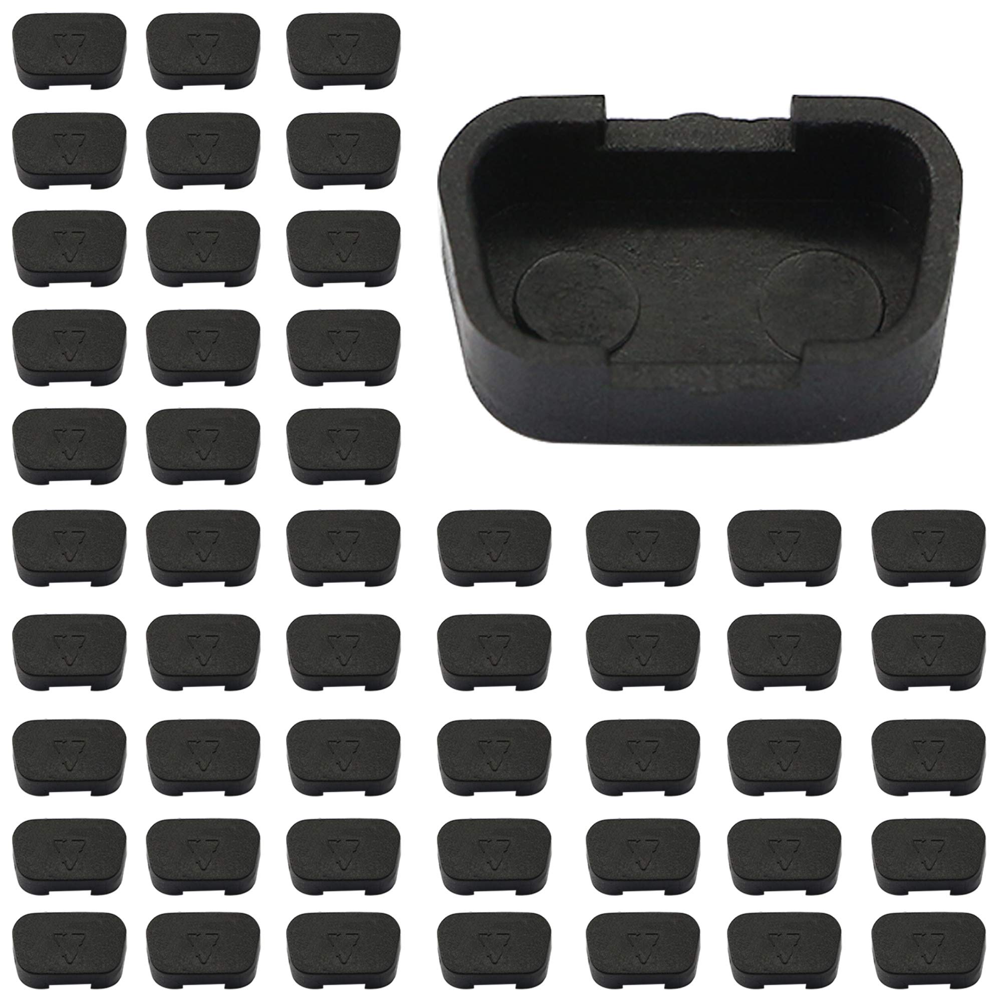GINTOOYUN 20 PCS VGA Port Anti Dust Cover,Dustproof Compatible with RS232 DB15 Male Port 17mmx9mm Black