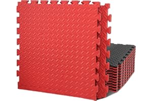 ER KANG Floor Mats, 1'' Thick Puzzle Exercise Mat, EVA Foam Interlocking Tiles for Protective, Cushioned Workout Flooring Matsfor Home Gym