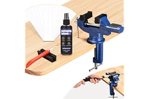 BVHAB Golf Club Grip Regripping Kit – Portable Swivel Vise Clamp, 3.5 oz Solvent, Hook Knife, 15 Grip Tapes & Rubber Sleeve – Golf Grip Replacement & Removal Tool for Home & Club Repair